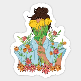 Floral Woman Sticker